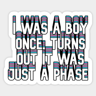 I was a boy once, turns out it was just a phase Sticker